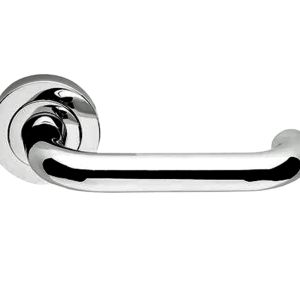 Thame Door Handles On Round Rose, Polished Chrome  (sold in pairs)