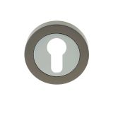 Euro Profile Escutcheon, Dual Finish Polished Chrome & Black Nickel