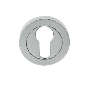 Euro Profile Escutcheon, Dual Finish Polished Chrome & Satin Chrome
