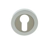 Euro Profile Escutcheon, Dual Finish Polished Chrome & Satin Nickel