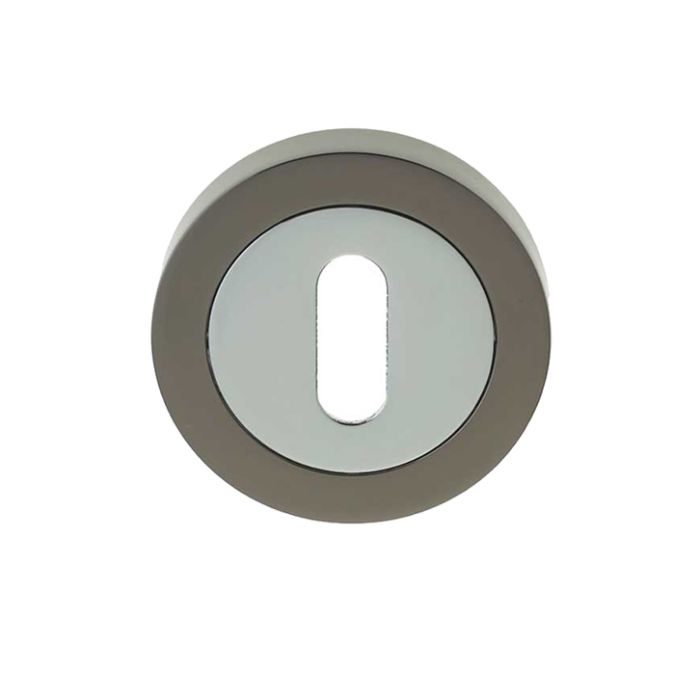 Standard Profile Escutcheon, Dual Finish Polished Chrome & Black Nickel