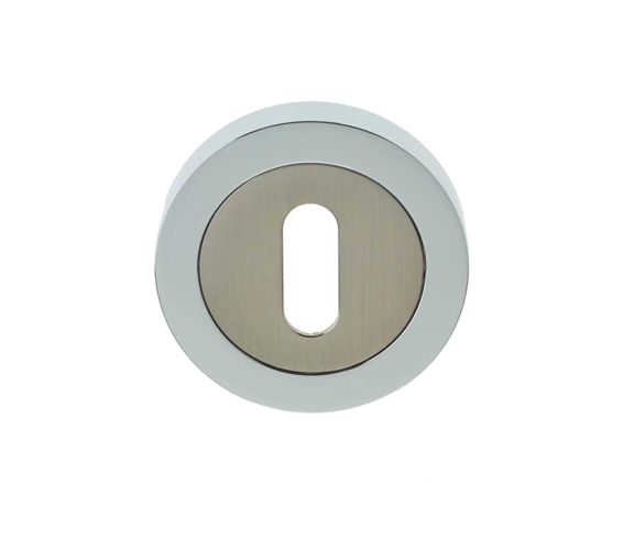 Standard Profile Escutcheon, Dual Finish Polished Chrome & Satin Nickel