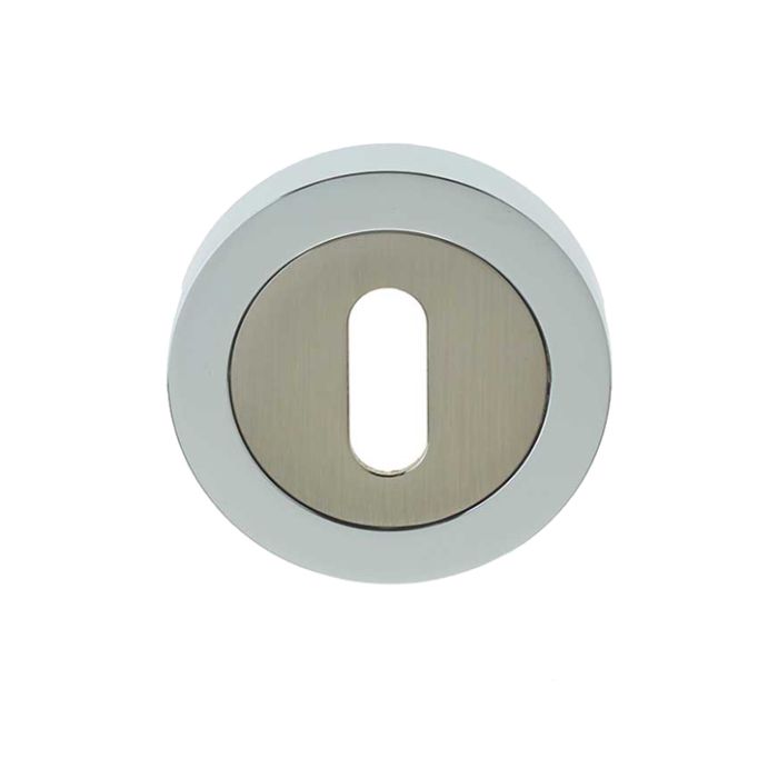 Standard Profile Escutcheon, Dual Finish Polished Chrome & Satin Nickel