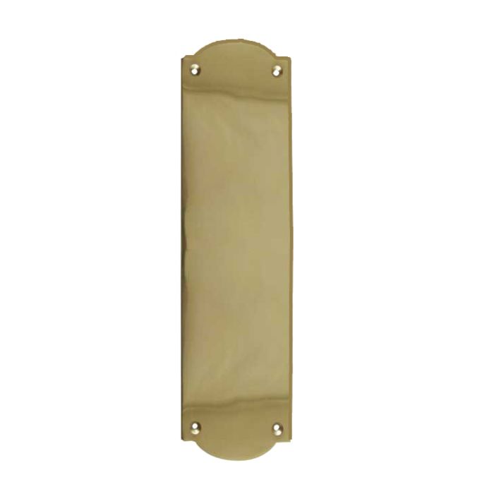 Raised Shaped Fingerplate (305mm x 75mm), Polished Brass