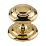 Sloane Centre Door Knob (102mm Diameter), Polished Brass