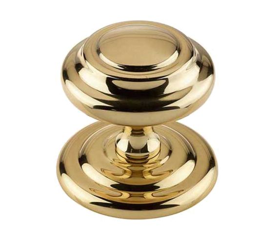 Sloane Centre Door Knob (102mm Diameter), Polished Brass