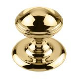 Centre Door Knob (66mm Diameter), Polished Brass