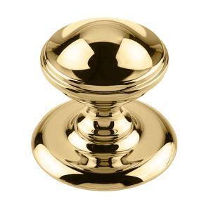 Centre Door Knob (66mm Diameter), Polished Brass