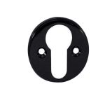 Euro Profile Escutcheon (40mm Diameter), Polished Black Nickel