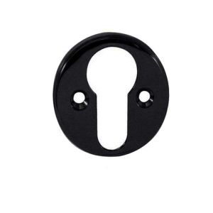 Euro Profile Escutcheon (40mm Diameter), Polished Black Nickel