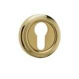 Parisian Euro Profile Escutcheon, Polished Brass