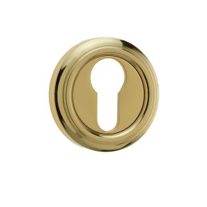 Parisian Euro Profile Escutcheon, Polished Brass