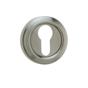 Parisian Euro Profile Escutcheon, Satin Nickel