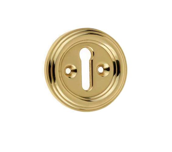 Parisian Standard Profile Escutcheon, Polished Brass