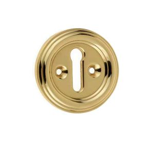 Parisian Standard Profile Escutcheon, Polished Brass