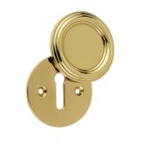 Parisian Covered Standard Profile Escutcheon, Polished Brass