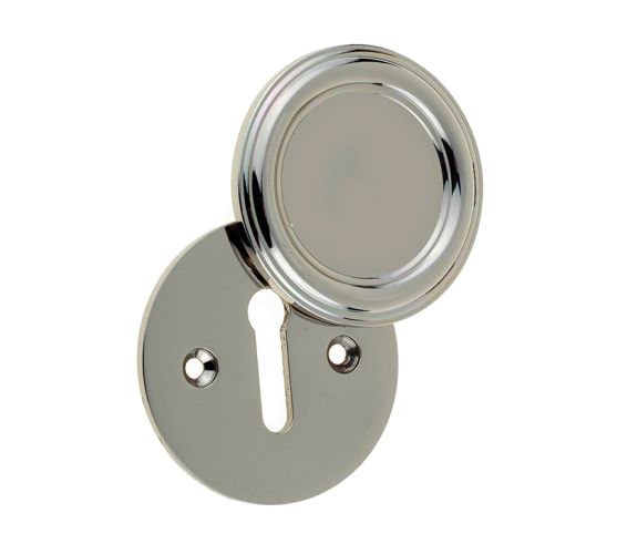 Parisian Covered Standard Profile Escutcheon, Polished Nickel