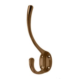 Hat & Coat Hook (142mm x 64mm), Antique Brass