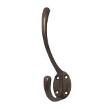 Hat & Coat Hook (142mm x 64mm), Dark Bronze