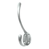 Hat & Coat Hook (142mm x 64mm), Polished Chrome