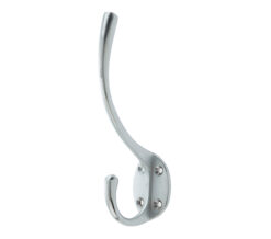 Hat & Coat Hook (142mm x 64mm), Satin Chrome