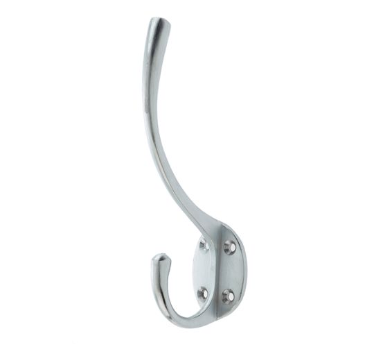 Hat & Coat Hook (142mm x 64mm), Satin Chrome