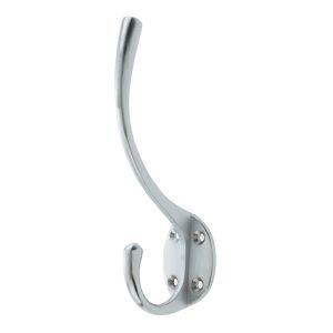 Hat & Coat Hook (142mm x 64mm), Satin Chrome