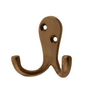 Double Robe Hook (53mm x 27mm), Antique Brass