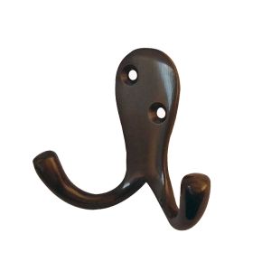 Double Robe Hook (53mm x 27mm), Dark Bronze
