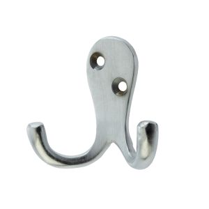 Double Robe Hook (53mm x 27mm), Satin Chrome