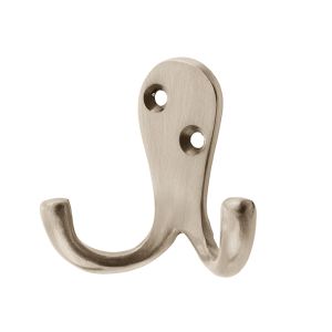 Double Robe Hook (53mm x 27mm), Satin Nickel