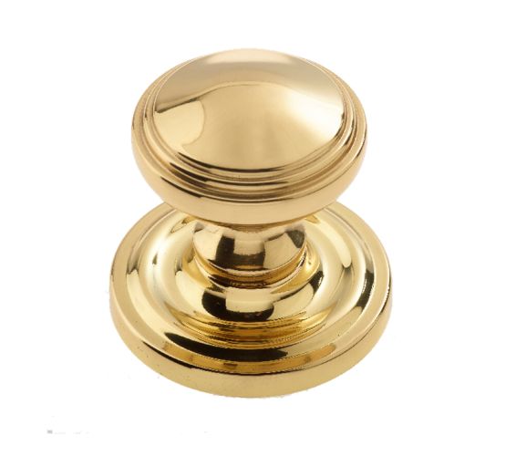 Lined Mortice Door Knob, Polished Brass (sold in pairs)