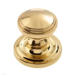 Lined Mortice Door Knob, Polished Brass (sold in pairs)