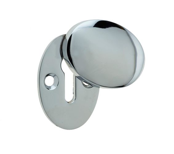 Standard Profile Oval Covered Escutcheon, Polished Chrome