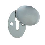 Standard Profile Oval Covered Escutcheon, Satin Chrome