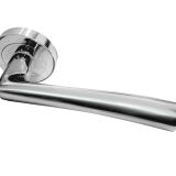 Opal Door Handles On Round Rose, Polished Chrome  (sold in pairs)