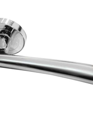 Opal Door Handles On Round Rose, Polished Chrome  (sold in pairs)