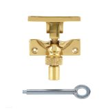 Lockable Brighton Sash Window Fastener, Polished Brass
