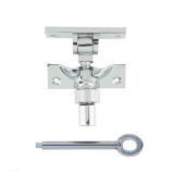Lockable Brighton Sash Window Fastener, Polished Chrome