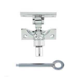 Lockable Brighton Sash Window Fastener, Polished Chrome