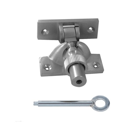 Lockable Brighton Sash Window Fastener, Satin Chrome
