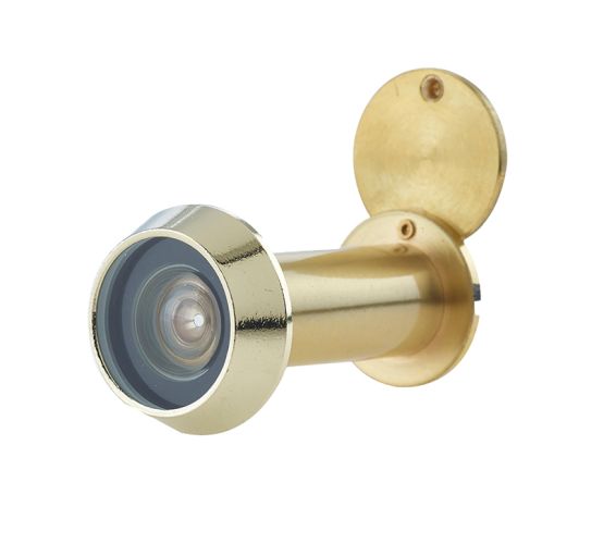 200 Degree Door Viewer With Intumescent Strip, Polished Brass