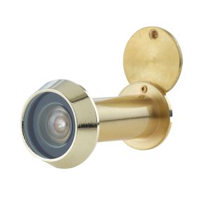 200 Degree Door Viewer With Intumescent Strip, Polished Brass