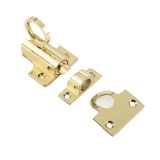 Fanlight Window Catch With Ring Pull (63mm), Polished Brass