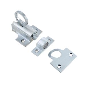 Fanlight Window Catch With Ring Pull (63mm), Satin Chrome