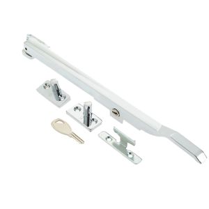Lockable Casement Window Stay (10″), Polished Chrome