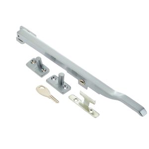 Lockable Casement Window Stay (10″), Satin Chrome