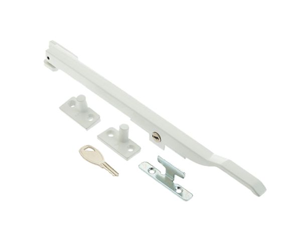 Lockable Casement Window Stay (10″), White