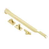 Non-Lockable Casement Window Stay (10"), Polished Brass
