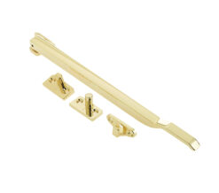 Non-Lockable Casement Window Stay (10"), Polished Brass